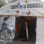 Erika Oliva, carpa de trolebuseras en la Muni