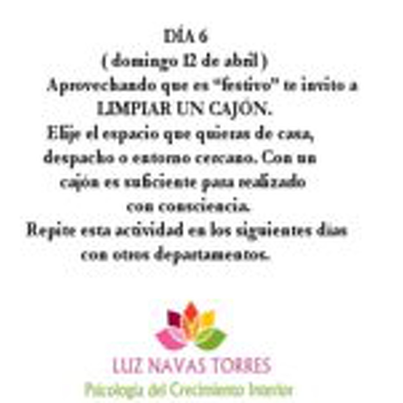 Dia 6 Practicando el Arte de Soltar ( Plan 21 días )