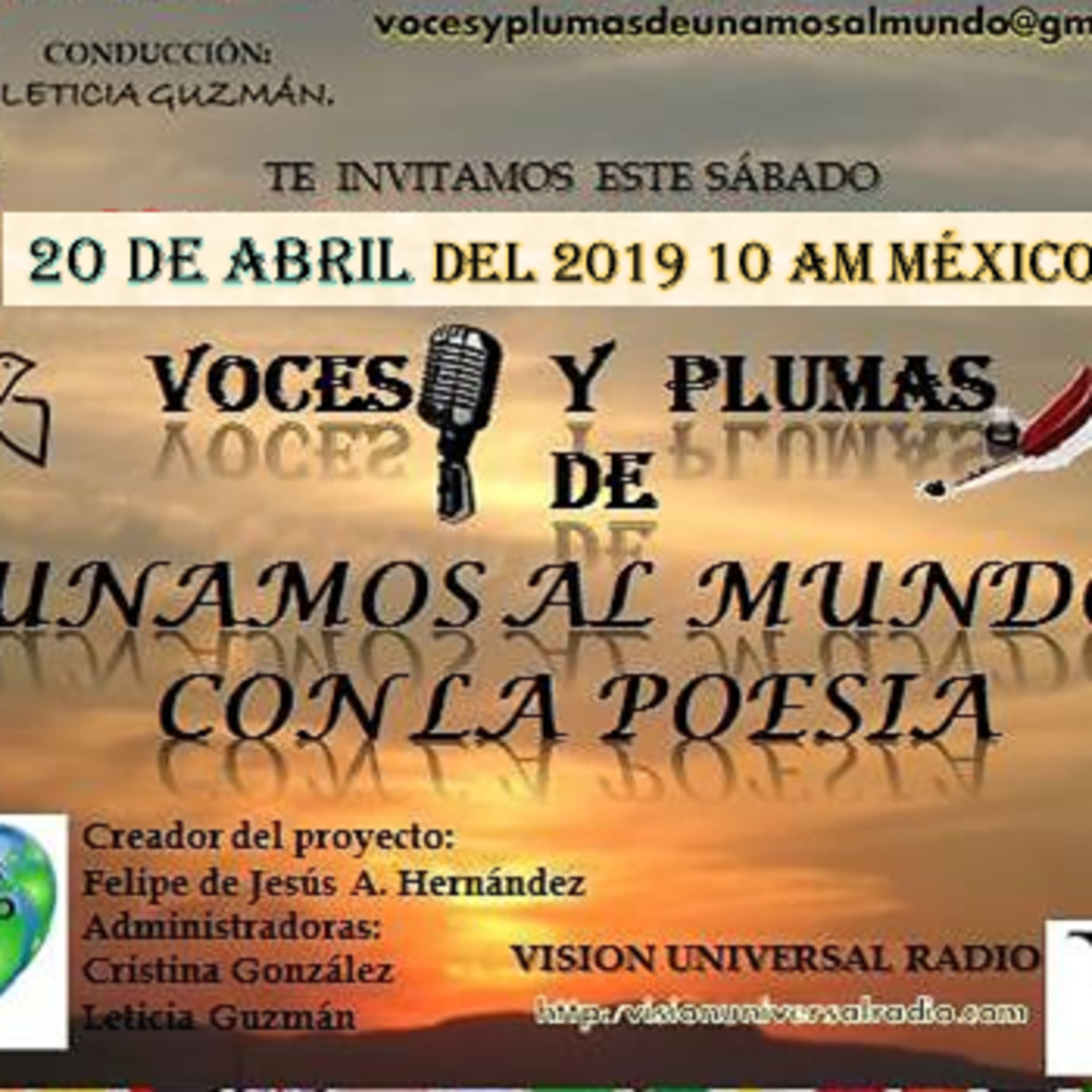 VOCES Y  PLUMAS DE  UNAMOS AL MUNDO CON LA POESIA