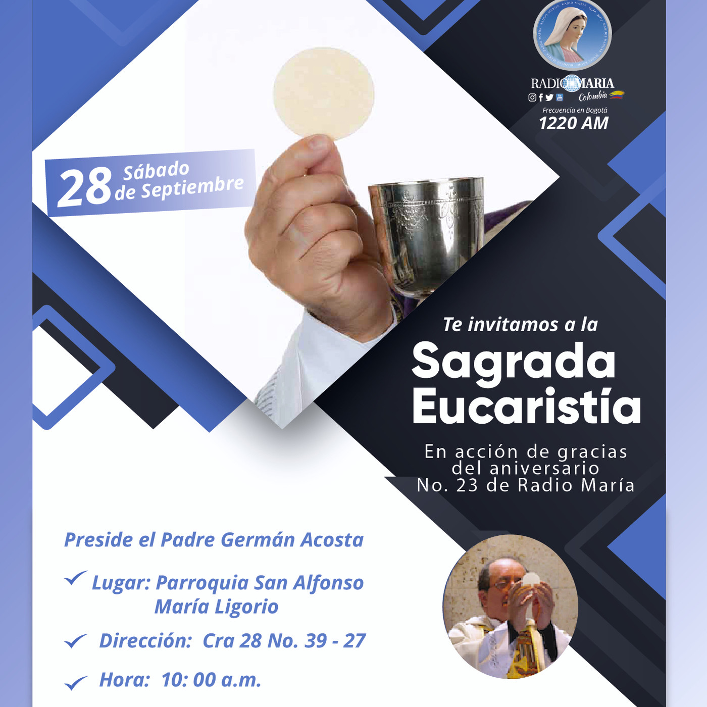 Sagrada Eucaristía de Aniversario Radio María 23 años - sábado 28 de septiembre. episode artwork