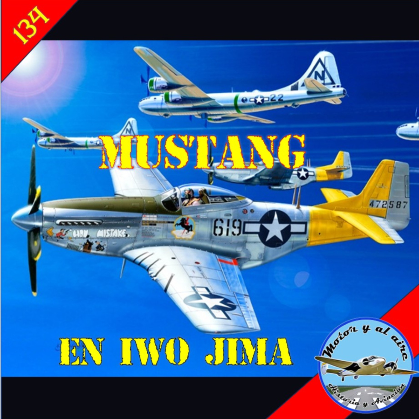 134. P-51 Mustangs en Iwo Jima