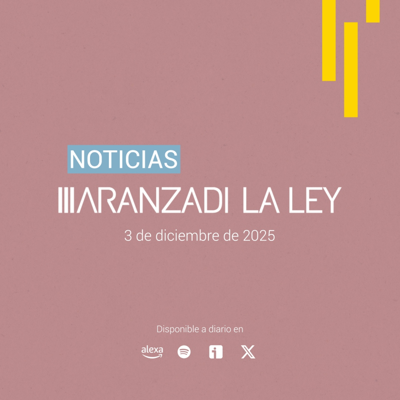 #NoticiasAranzadiLALEY Miércoles 3 de diciembre