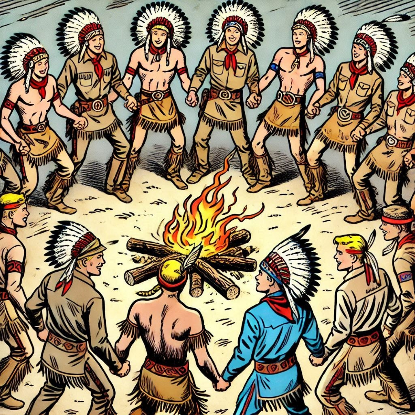 El apache y sus círculos de "Lo Sagrado Masculino": Entre la evasión y la simulación.