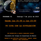 El Cronovisor. Programa 45. Noticias de Ciencia y entrevista a Carlos Caballero.