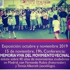 Especial conferencia MEMORIA VIVA DEL MOVIMIENTO VECINAL, organizada por La Barraca.