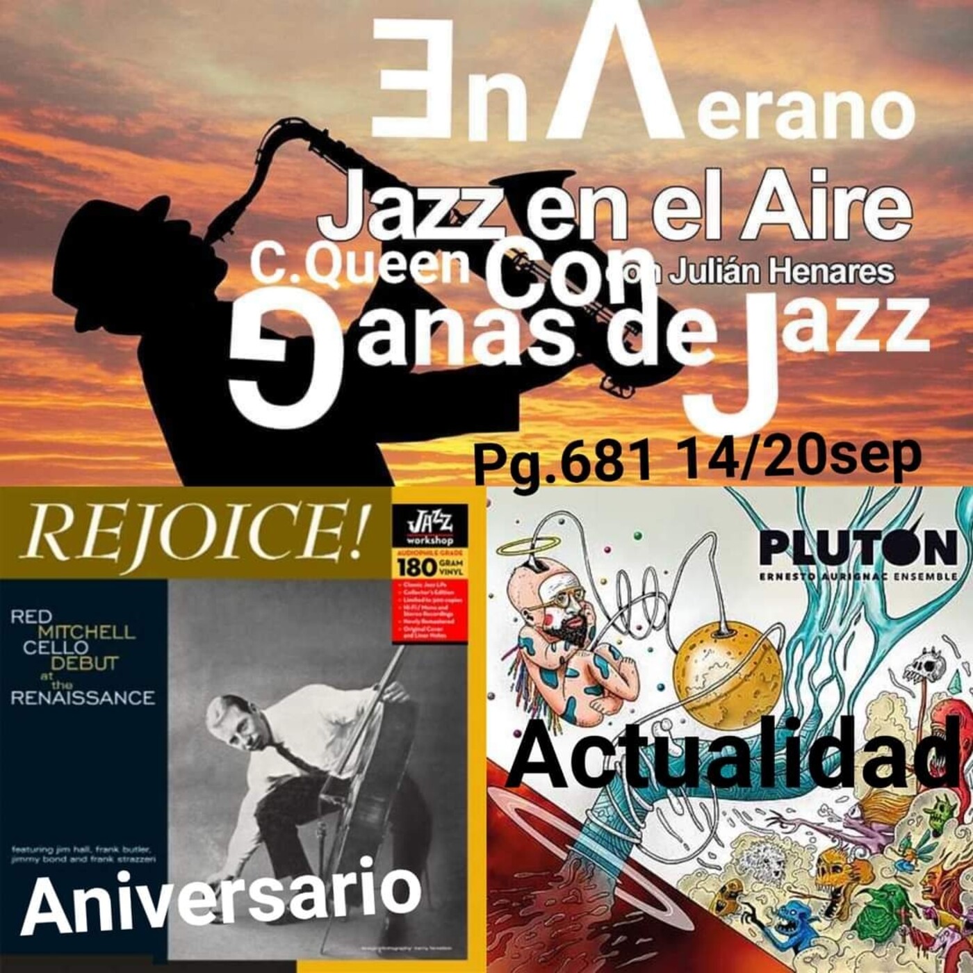 Jazzenelaire prog.nº681JAZZANIVERSARIO.-Red Mitchell - Rejoice! (1961).-JAZZACTUALIDAD.- E.AURIGNAC-PLUTON episode artwork