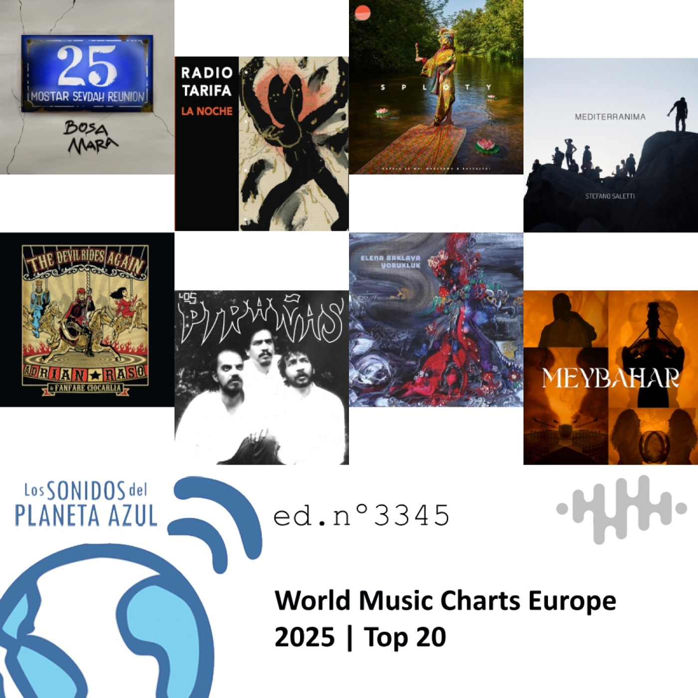 Los Sonidos del Planeta Azul 3345 - WORLD MUSIC CHART EUROPE Año 2025 · Top 20 (01 01 2026) episode artwork