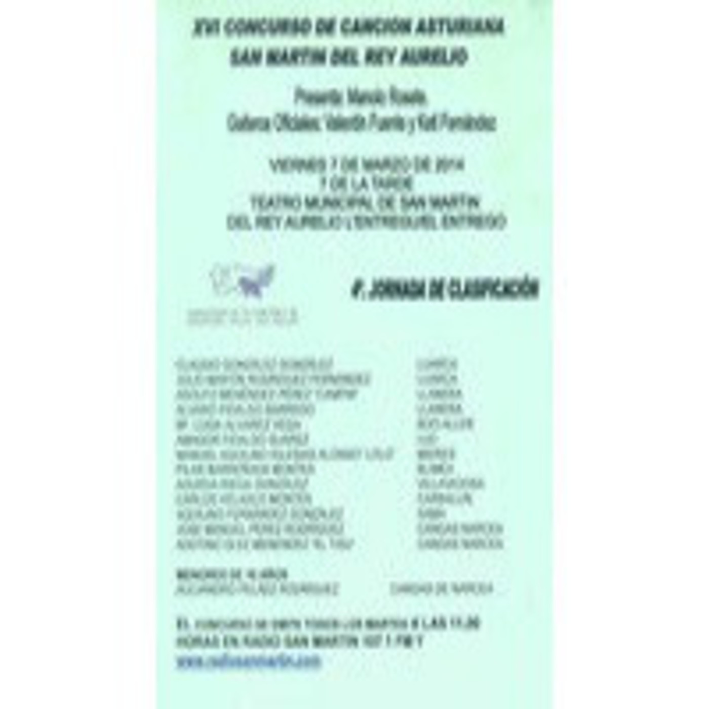 XVI CONCURSO DE CANCIÓN ASTURIANA DE S.M.R.A.