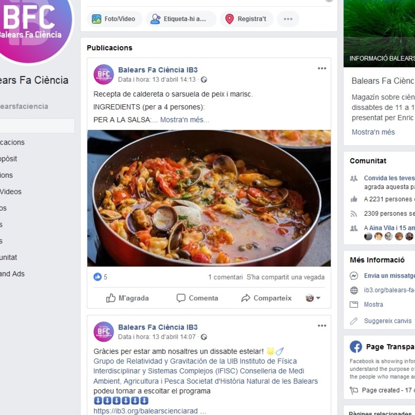 Bons aliments i gastrociència. IB3 Ràdio