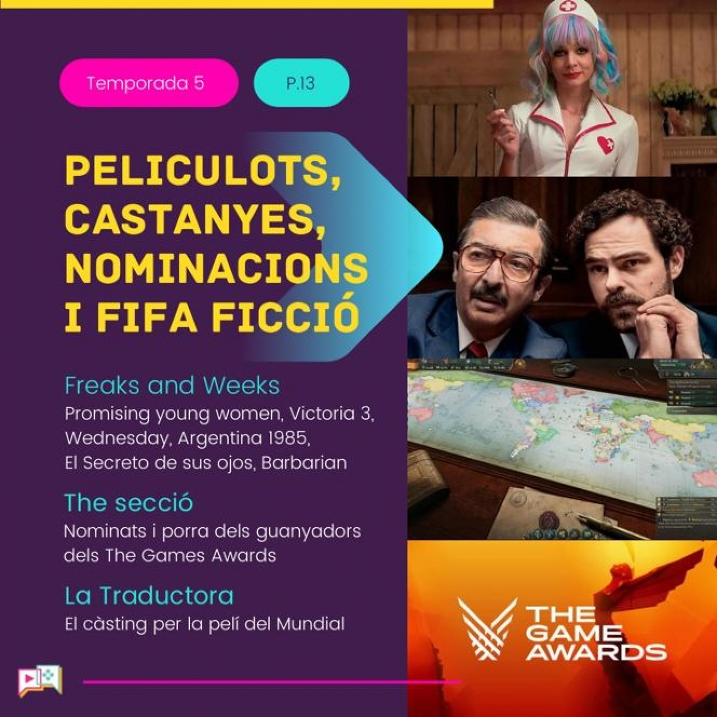 5x13 - Freaks and Bits: World Cup The Movie i apostes sobre els Games Awards episode artwork