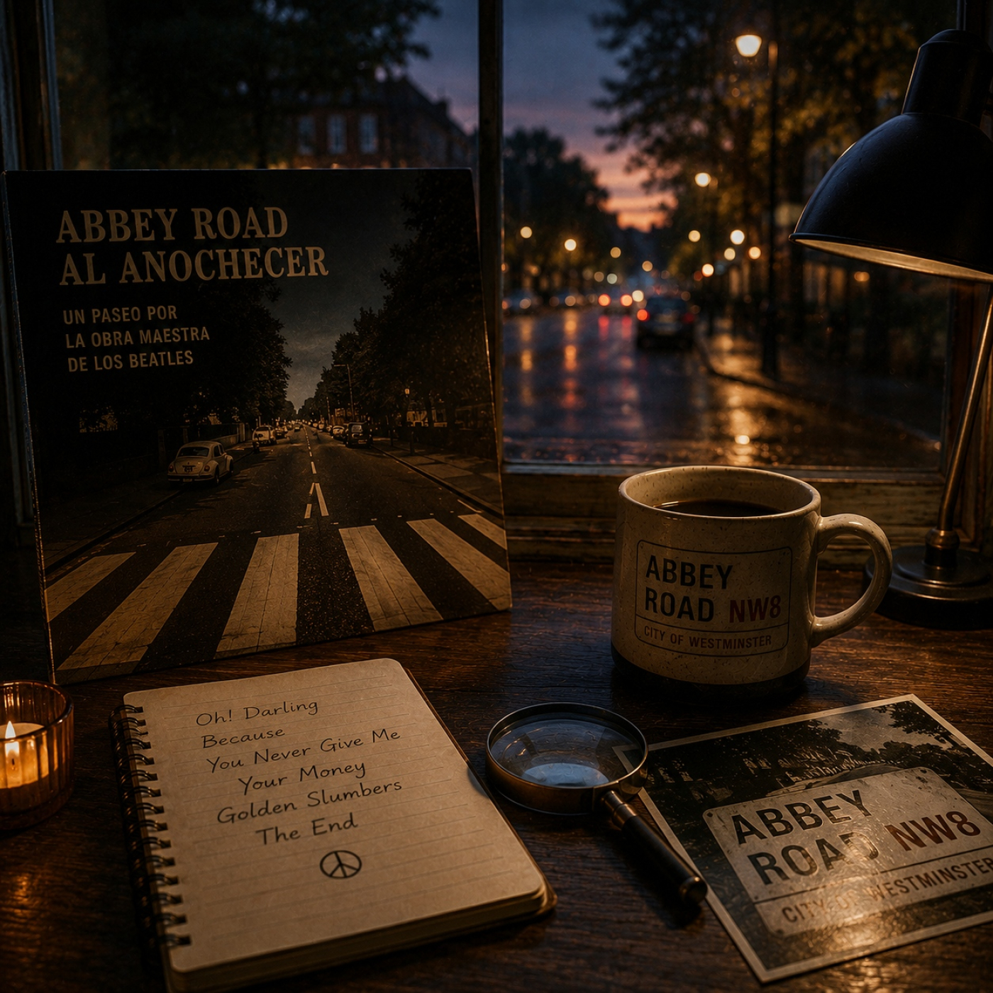 Abbey Road al anochecer.