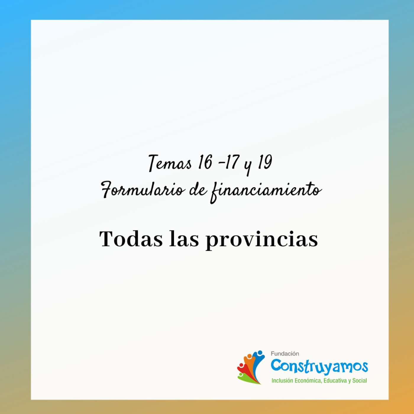 Clases Programa CONSTRUYAMOS