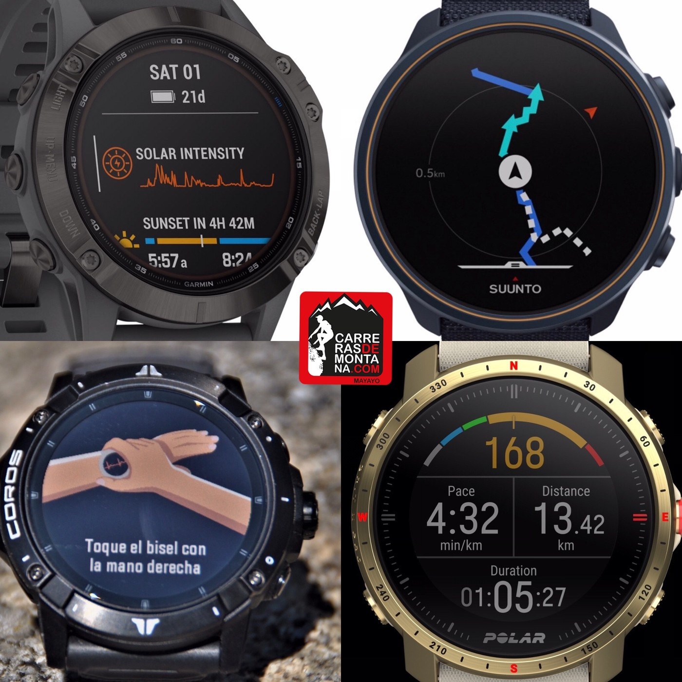 MEJOR RELOJ GPS 2021: Comparativa Garmin, Suunto, Coros y Polar. Análisis Abel y Mayayo para Radio Trail