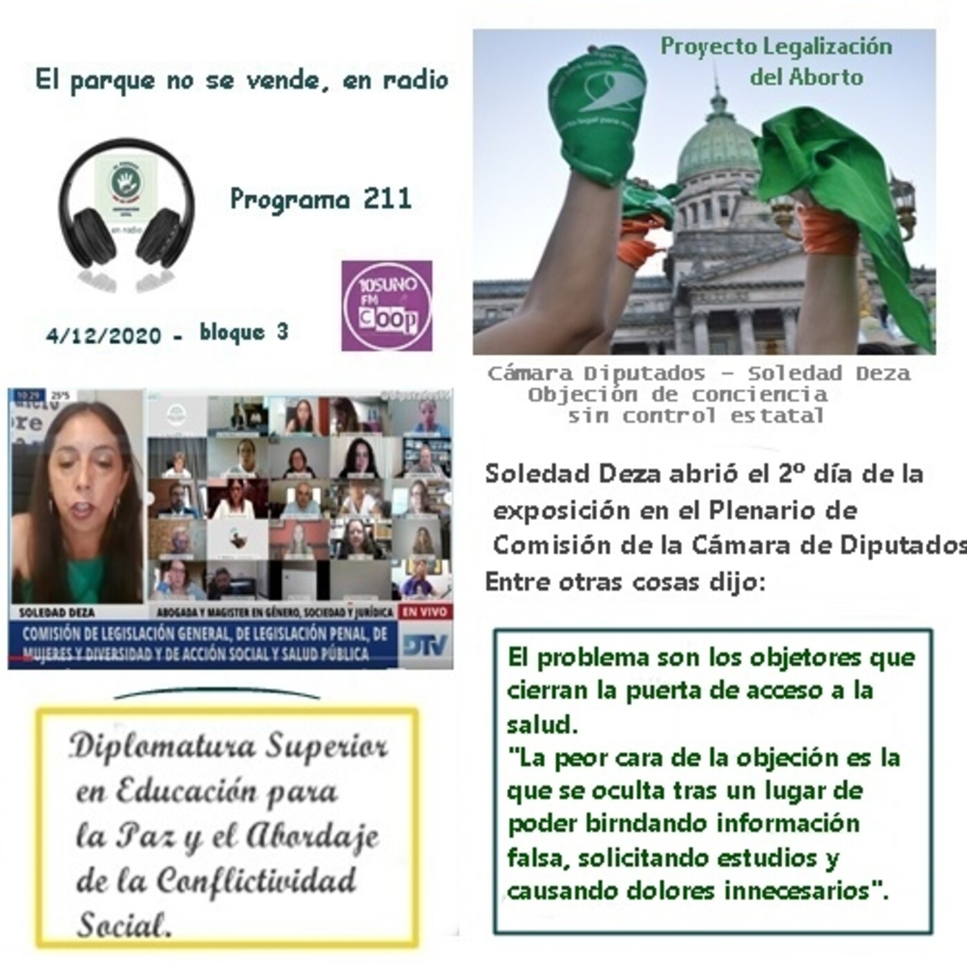 2020 - El parque no se vende, en radio