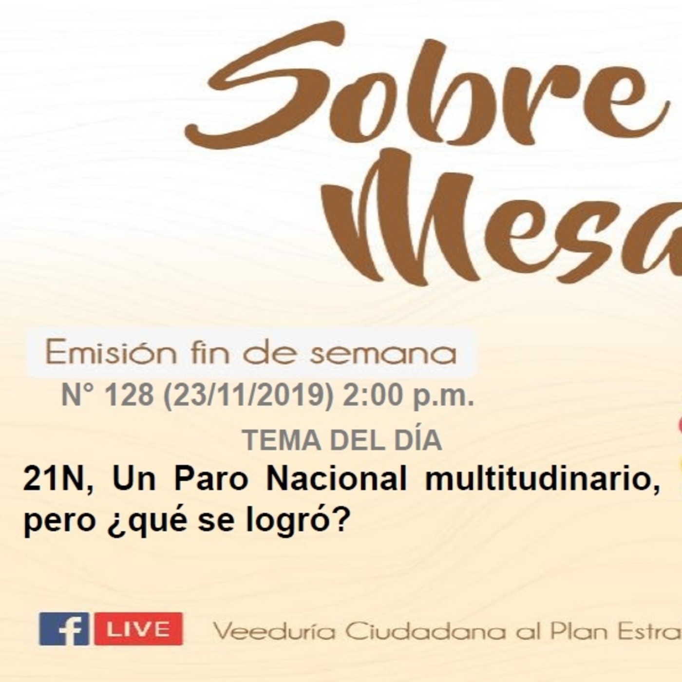 Sobre la Mesa: Emisión N°128 (23/11/2019) episode artwork