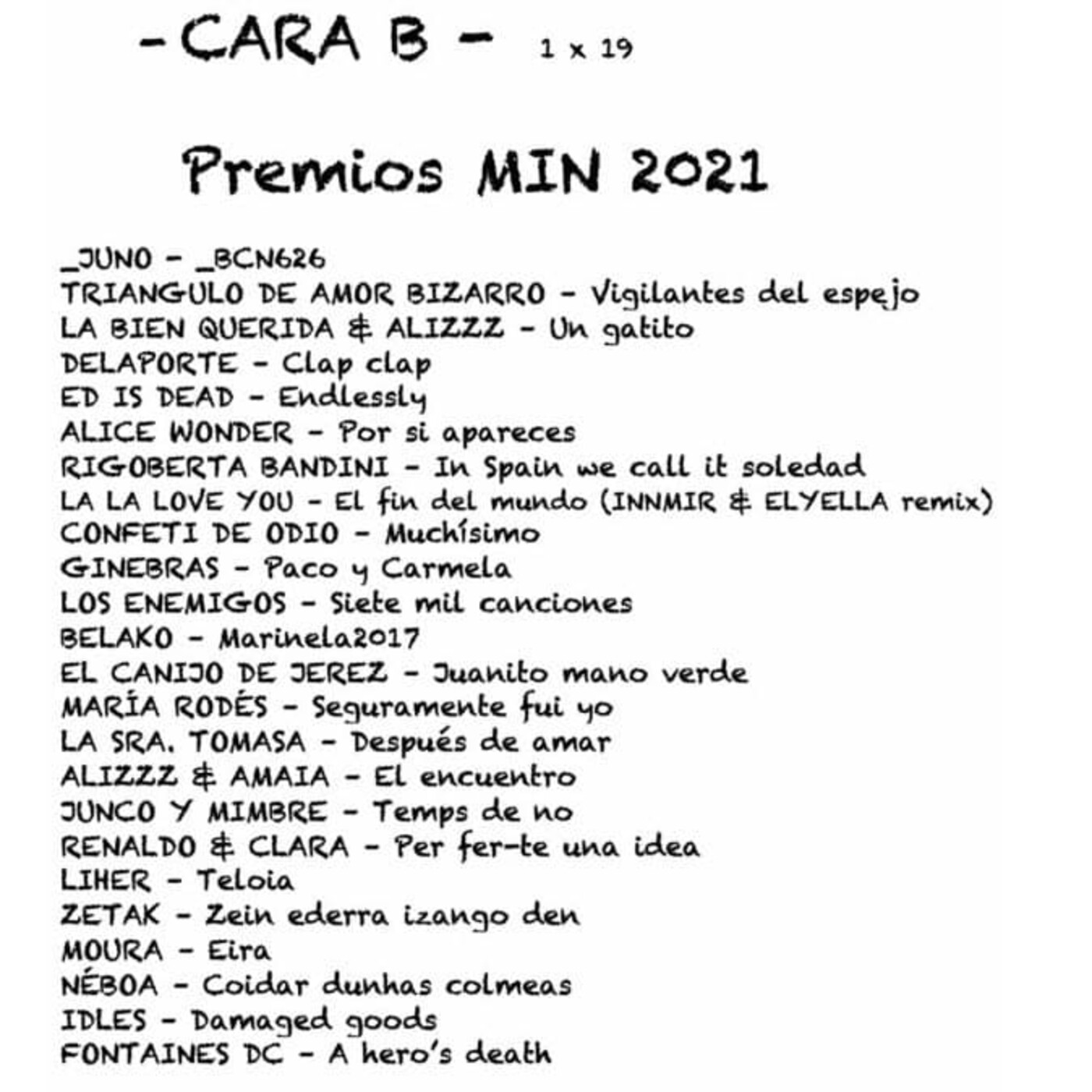 Cara B 019 - Premios MIN 2021