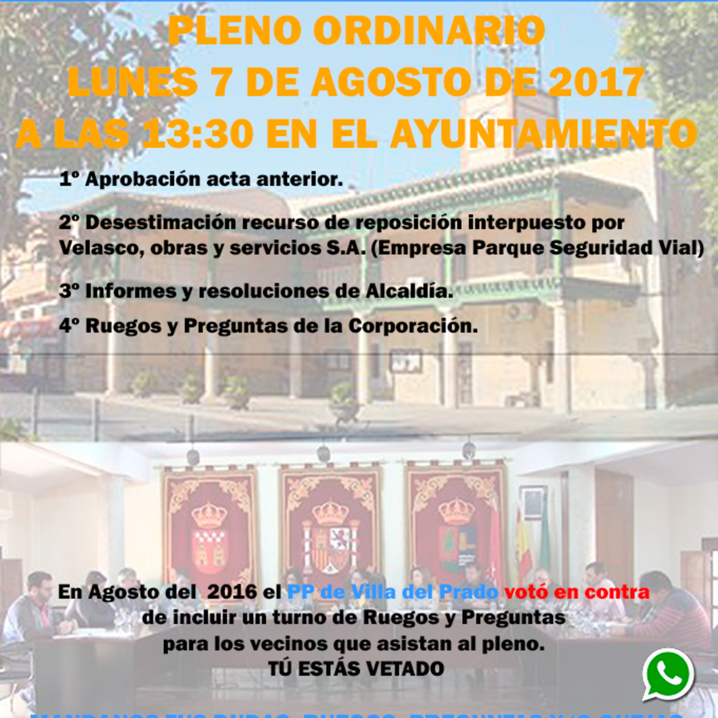 Plenos Ayuntamiento de Villa del Prado