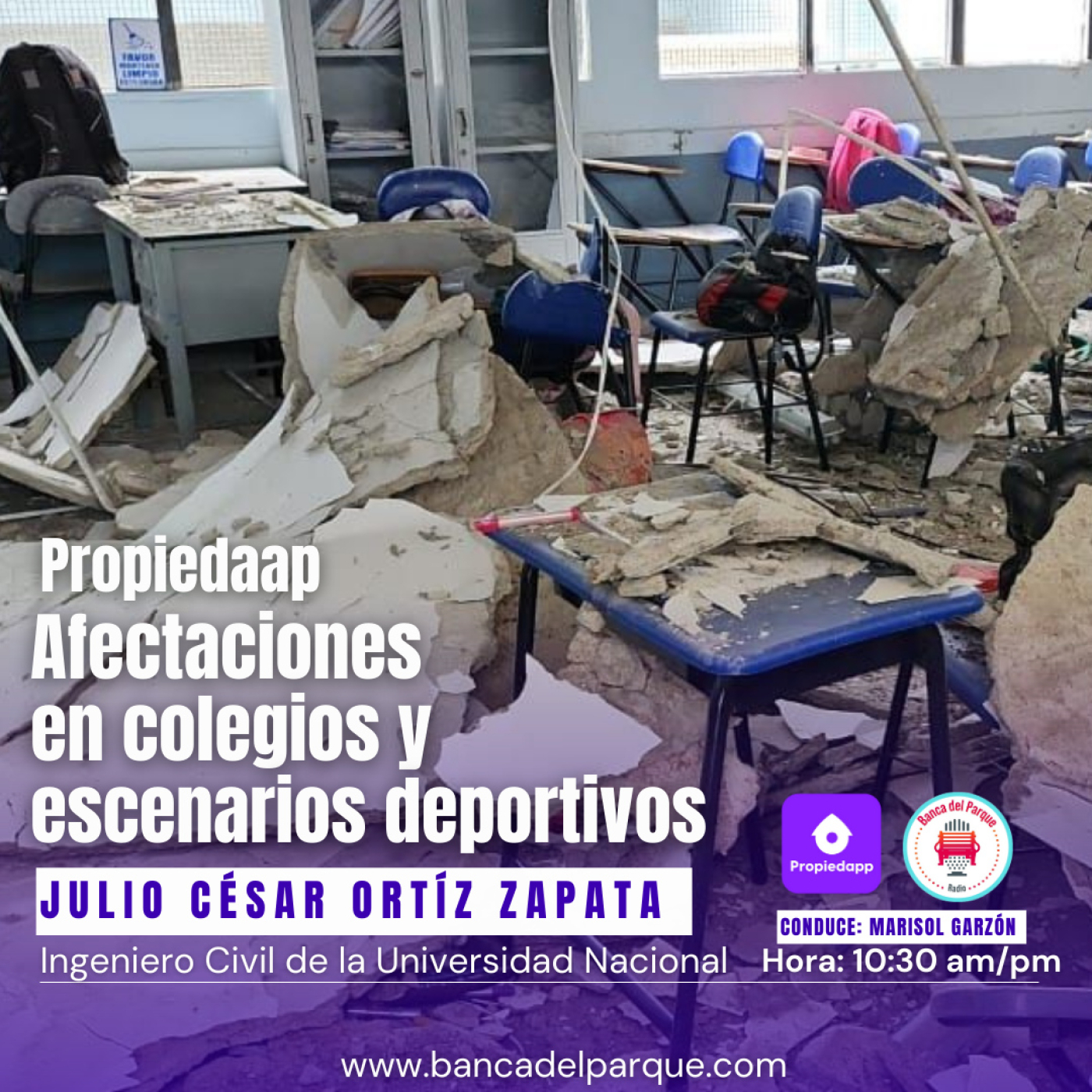 29.03.2023 - La Banca del Parque - Julio César Ortíz - PROPIEDAAP - Afectaciones en Colegios y Escenarios Deportivos episode artwork