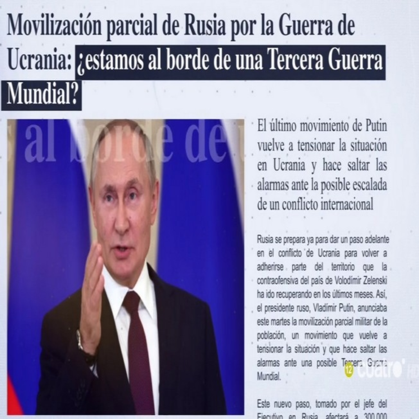 Horizonte T3x03 (22/09/22): ¿Estamos al borde de una Tercera Guerra Mundial?