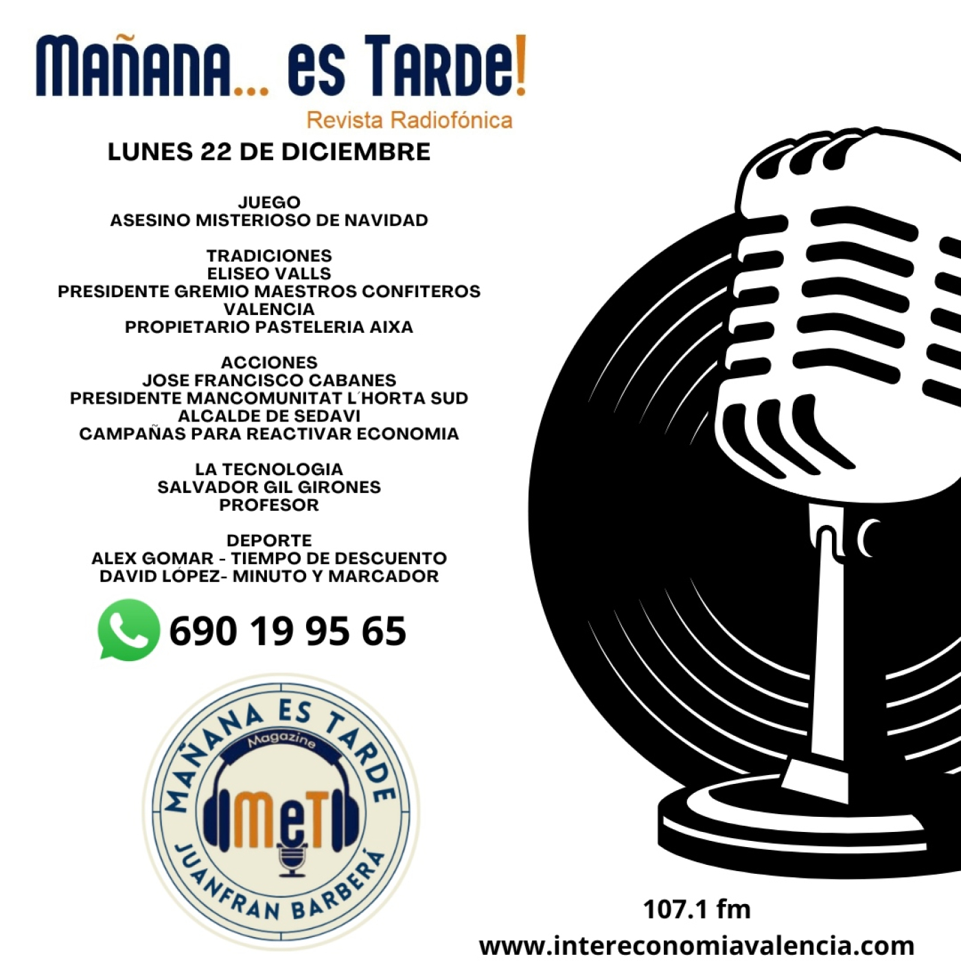 MAÑANA ES TARDE!!! MET 22 DE DICIEMBRE DE 2025 ELISEO VALLS, JOSE FCO. CABANES, LA TECNOLOGIA Y EL DEPORTE episode artwork