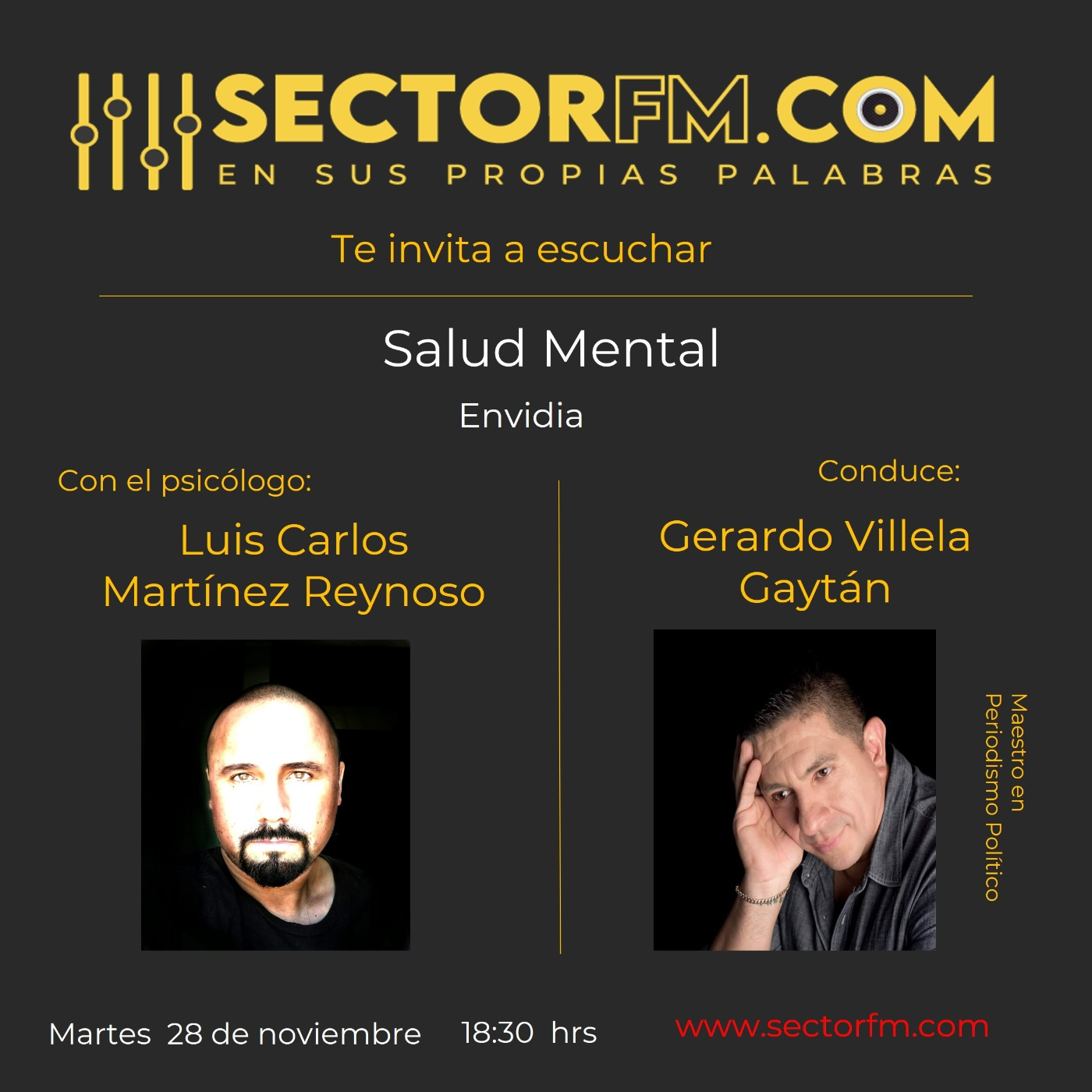 Salud Mental 28 de noviembre Envidia con Luis Carlos Martínez Reynoso episode artwork