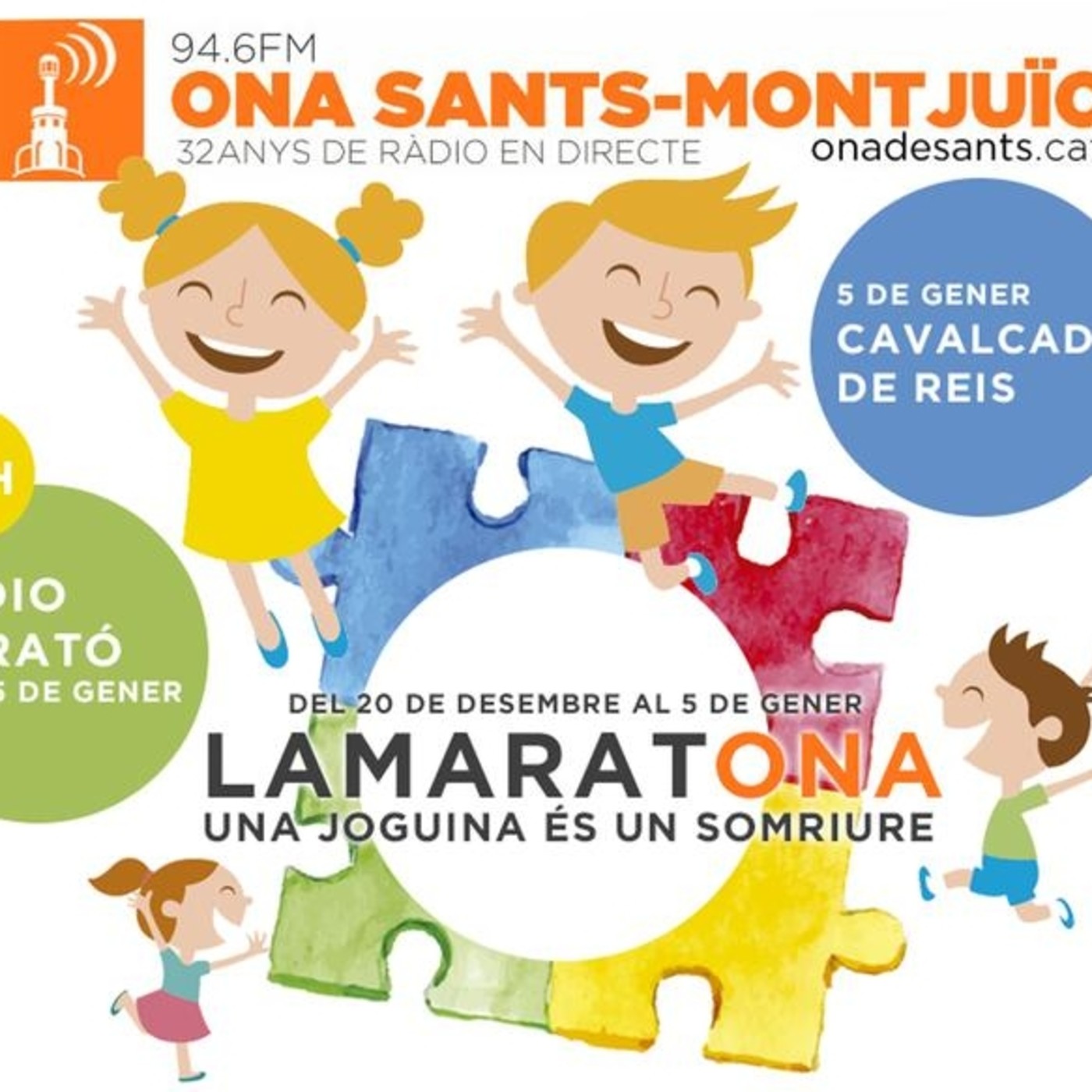 Programació especial - La Maratona d'Ona de Sants - recollida de joguines fins el 5 de gener.