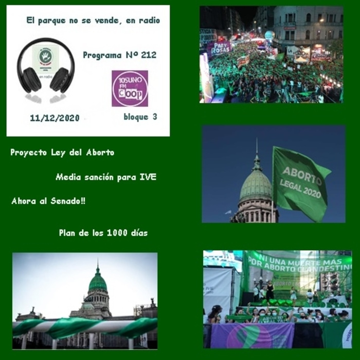 2020 - El parque no se vende, en radio