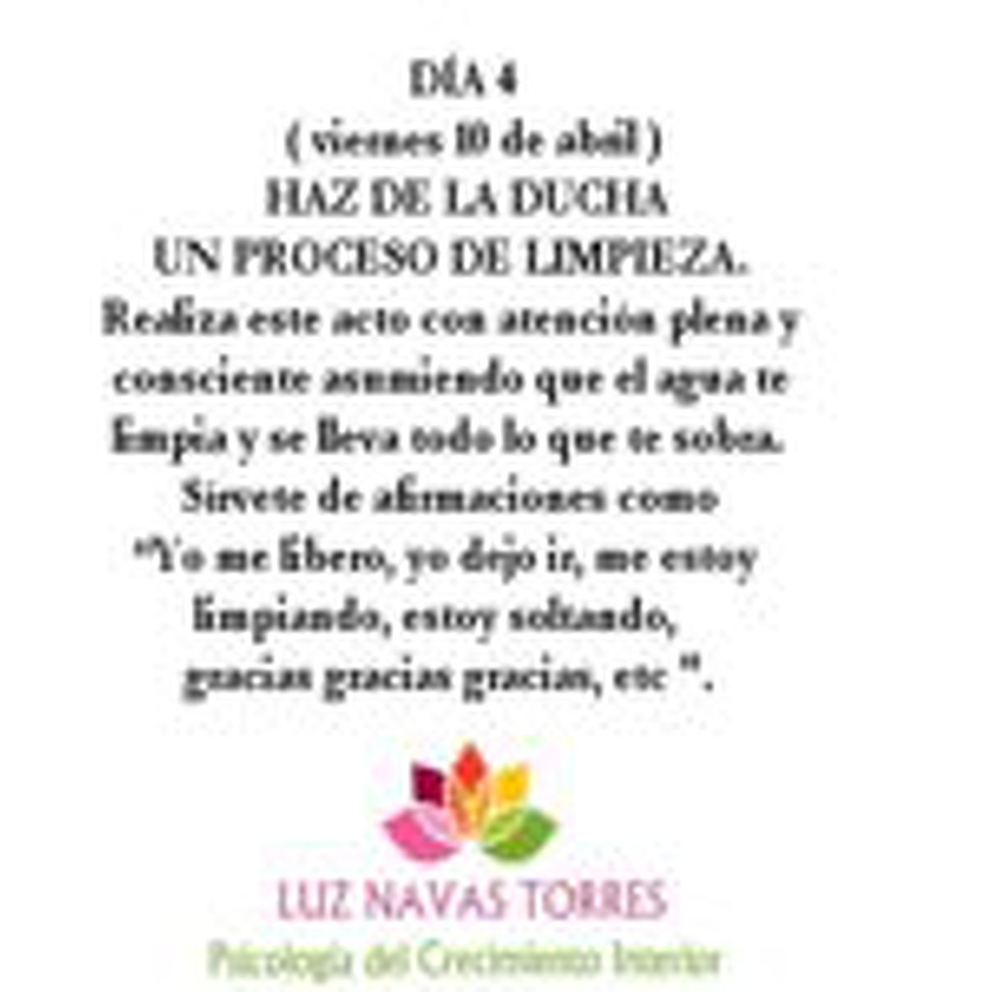 Dia 4 Practicando el Arte de Soltar ( Plan 21 días )