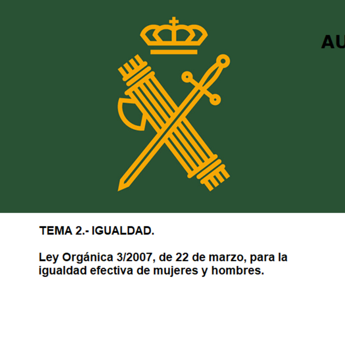 Audio Temario Oposición Guardia Civil.