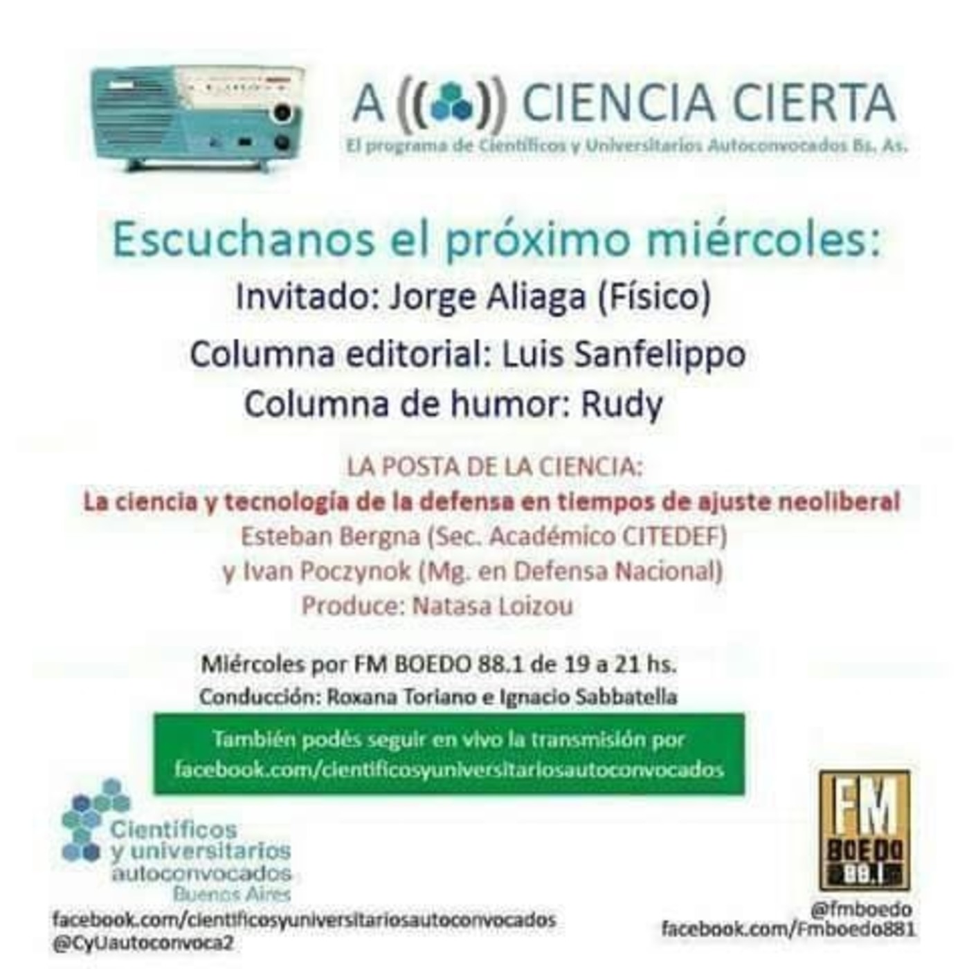 A Ciencia CIerta- Fm Boedo 88.1