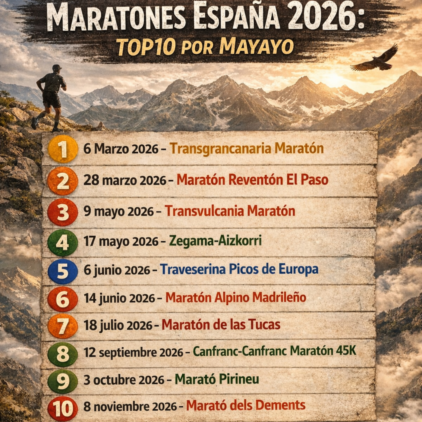 MARATONES MONTAÑA 2026 ESPAÑA: MI TOP10 PERSONAL, POR MAYAYO en Radio Trail.