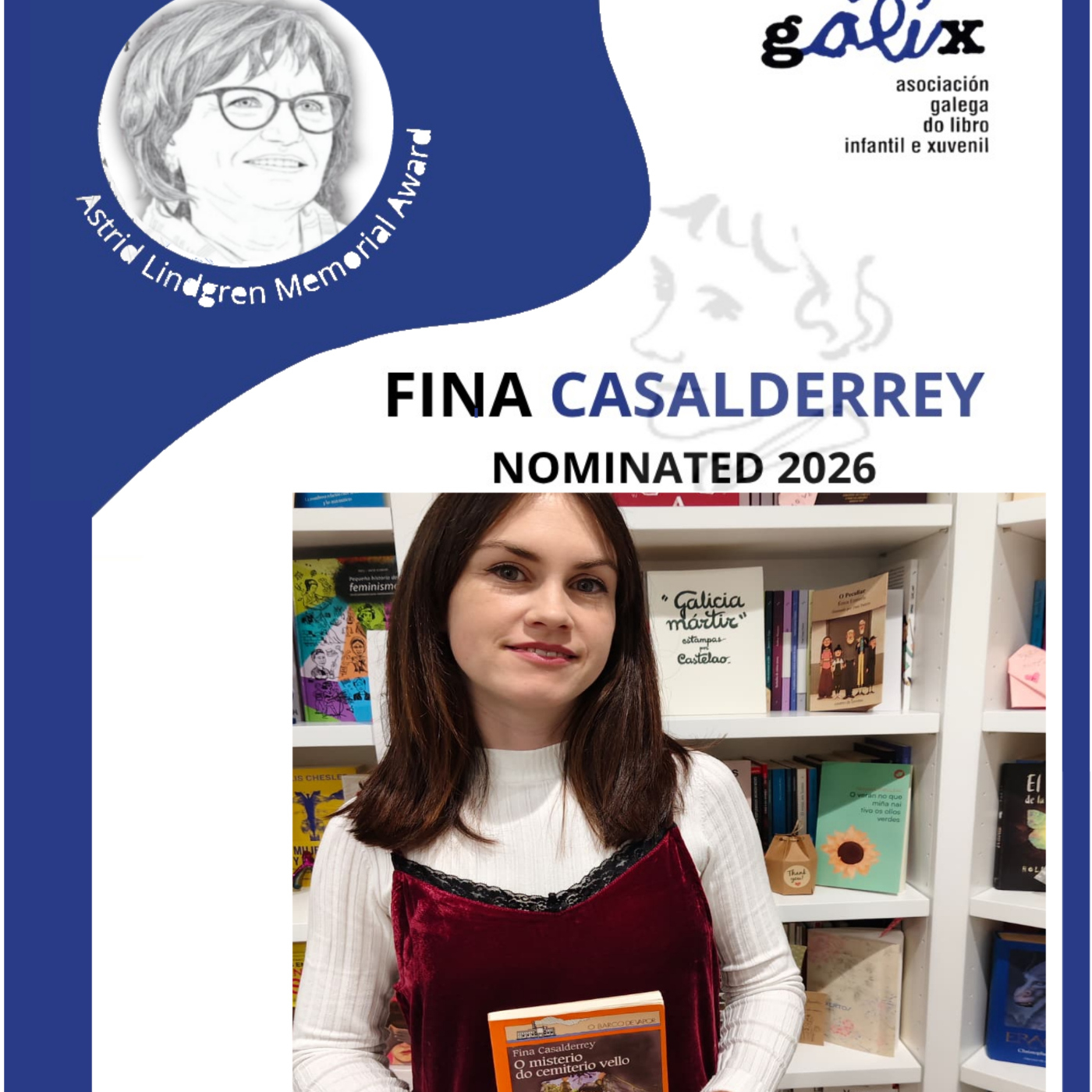 Antía Yáñez rescata “O misterio do cemiterio vello” de Fina Casalderrey, candidata ao ALMA 2026 a proposta de GÁLIX.