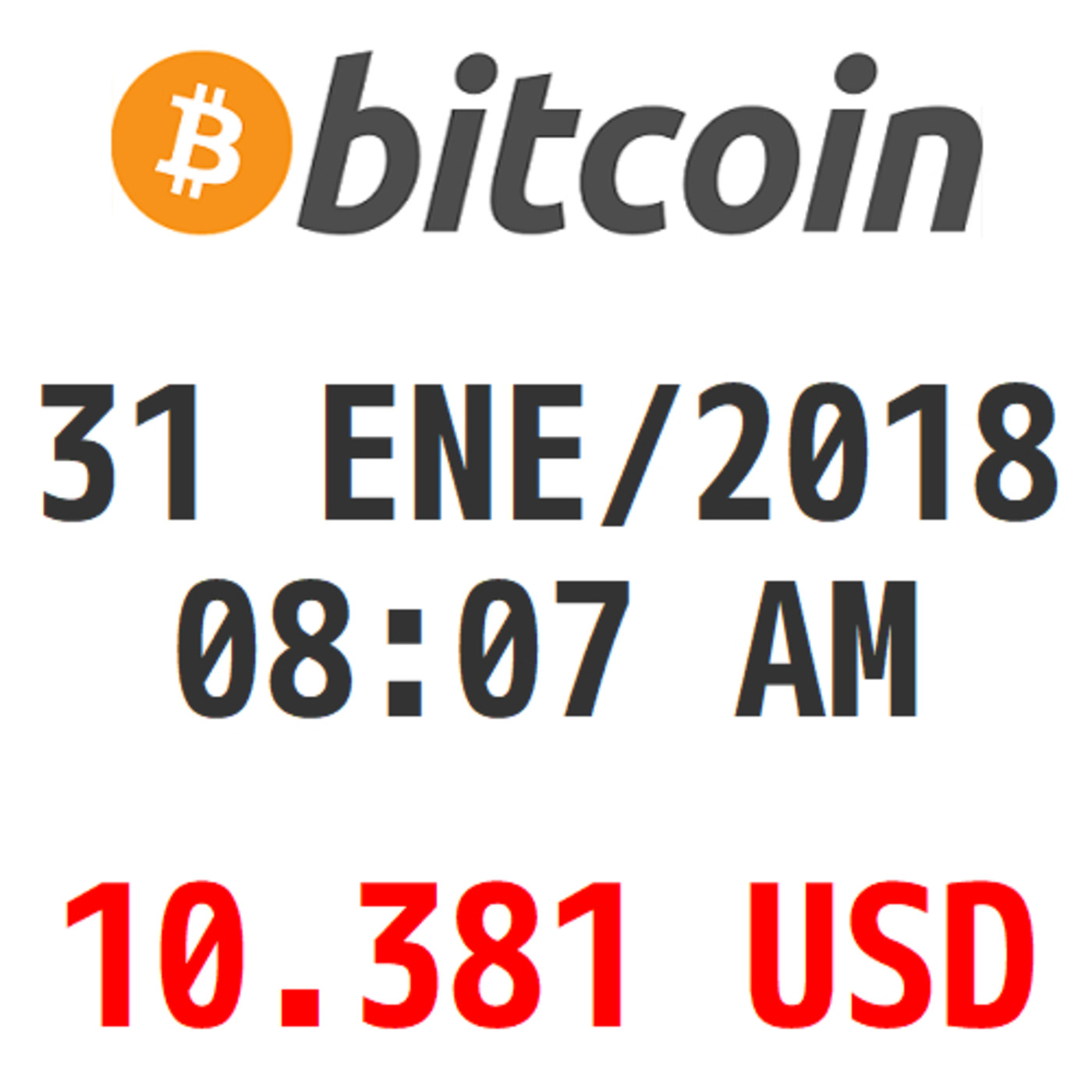 Bitcoin y Criptomonedas 31 ENE/2018 08:07 AM