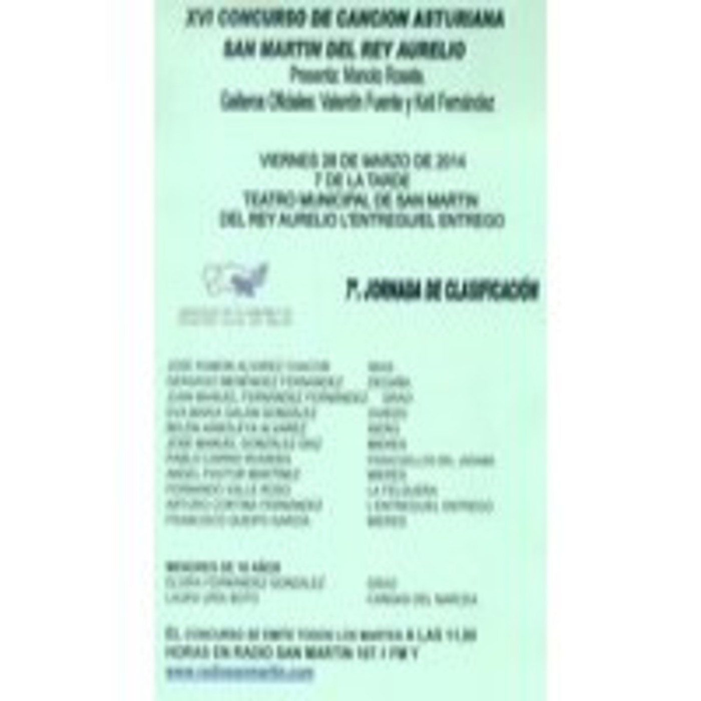 XVI CONCURSO DE CANCIÓN ASTURIANA DE S.M.R.A.