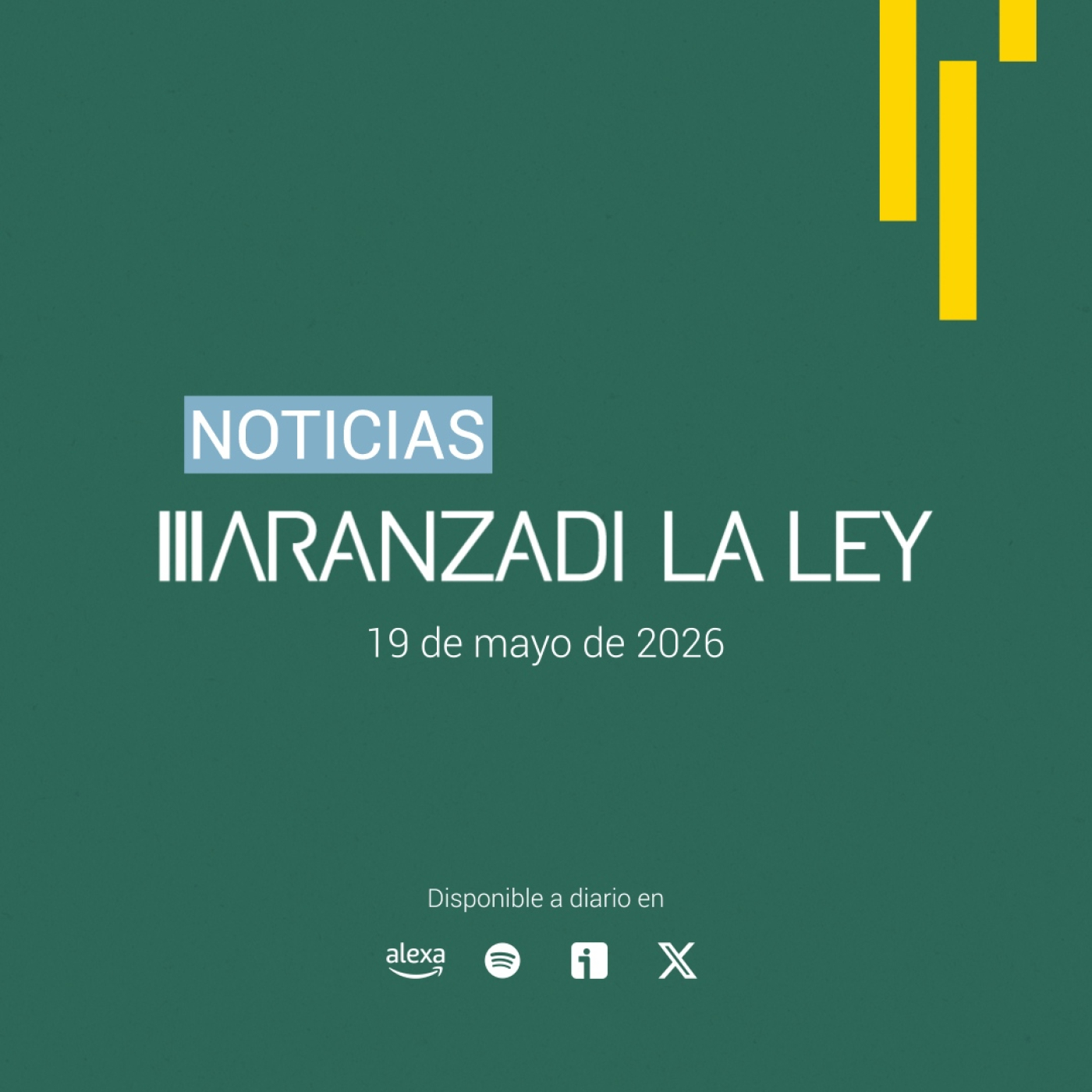 #NoticiasAranzadiLALEY Martes 19 de mayo episode artwork