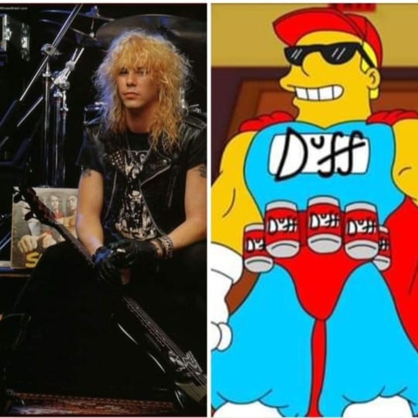 Guns N' Roses tienen temas nuevos. Duff McKagan Insiste que Los Simpson usaron su nombre para la cerveza Duff episode artwork