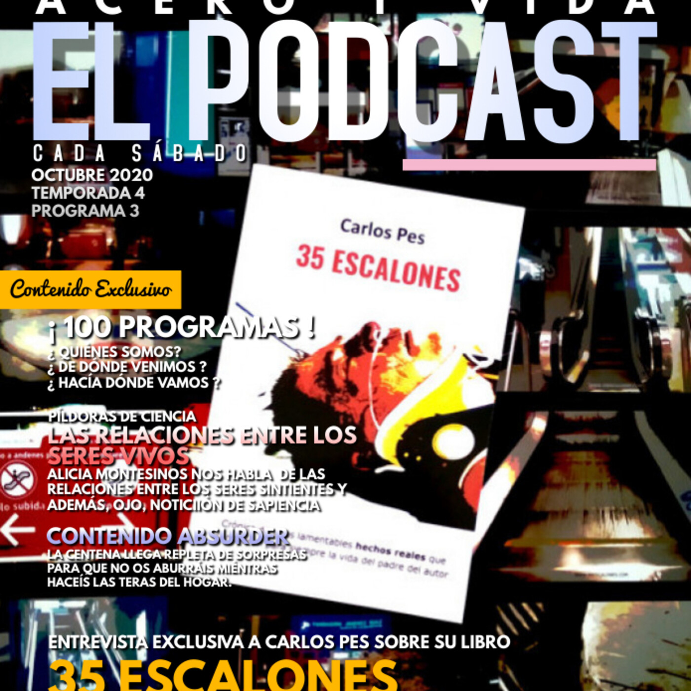 Acero y Vida.4x03. 100 programas.Carlos Pes. 35 Escalones. Renfe. Relaciones entre seres vivos. episode artwork