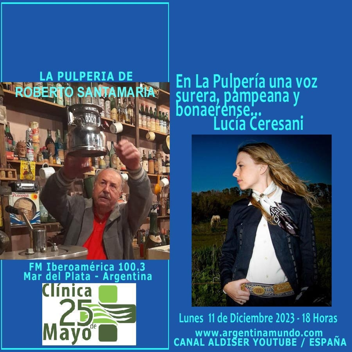 Lucía Ceresani - La Pulpería de Roberto Santamaría - FM Iberoamérica 100.3 Mar del Plata Argentina episode artwork