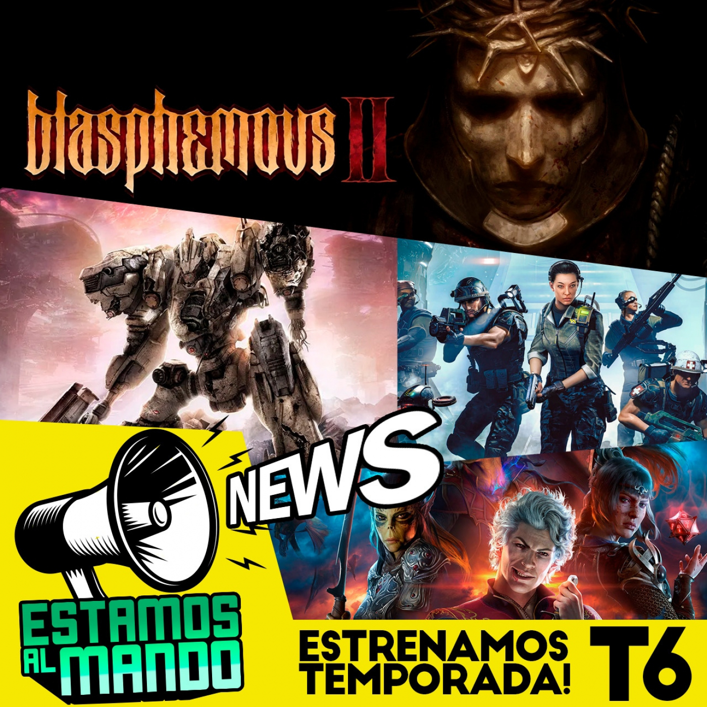 EAM 6-1Presentación nueva temporada, Blasphemous 2, Armored core 6 episode artwork