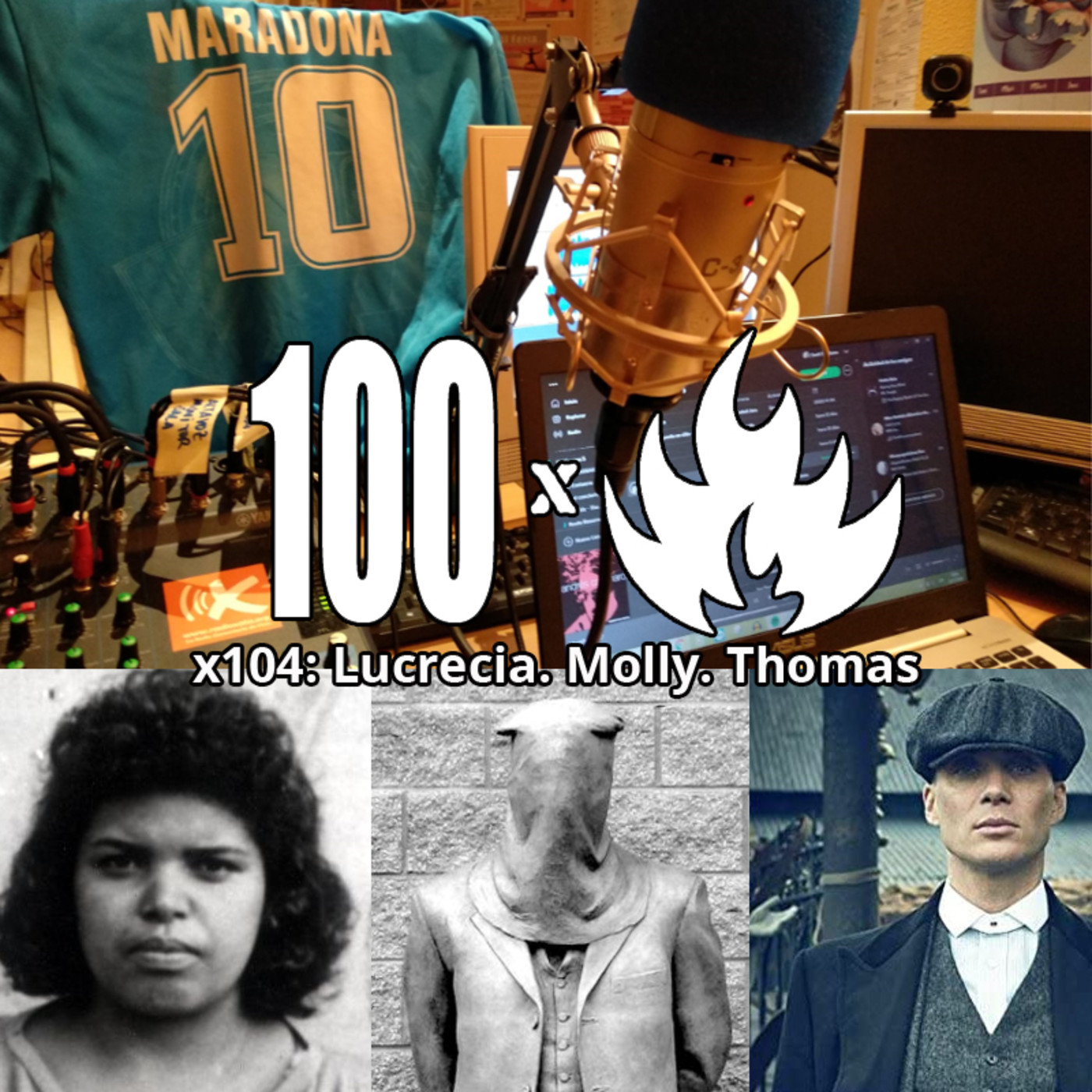 100Fuegos x 104: Lucrecia. Molly. Thomas episode artwork