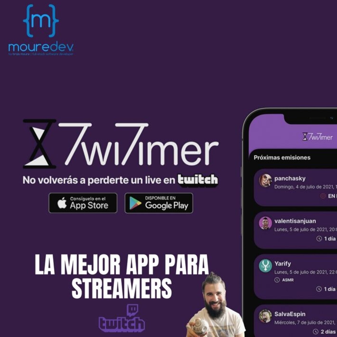 La mejor app para Streamers "Twitimer" con @MoureDev