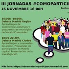 III Jornadas Observatorio Participación de Madrid #ComoParticipaMadrid