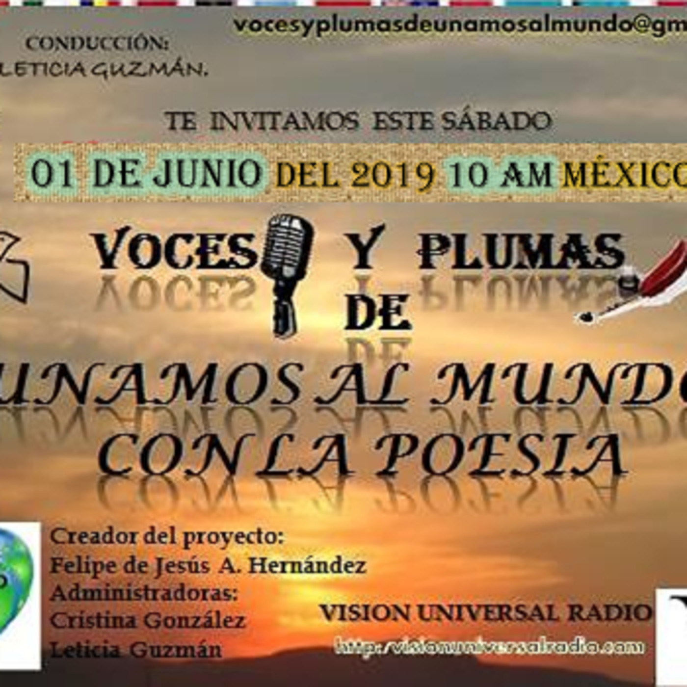 VOCES Y  PLUMAS DE  UNAMOS AL MUNDO CON LA POESIA