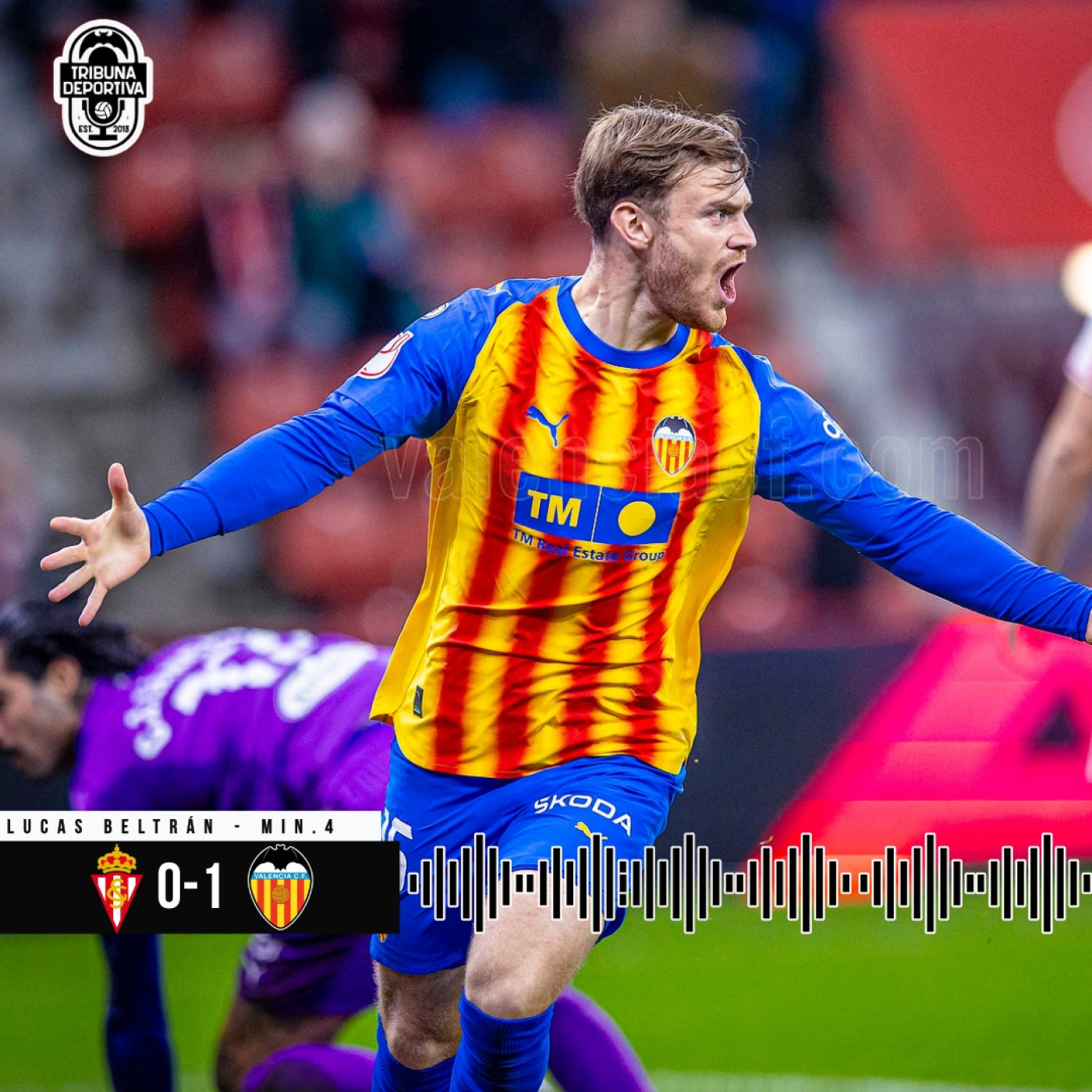 GOL | Lucas Beltrán Real Sporting 0 - 1 Valencia CF Copa del Rey Dieciseisavos