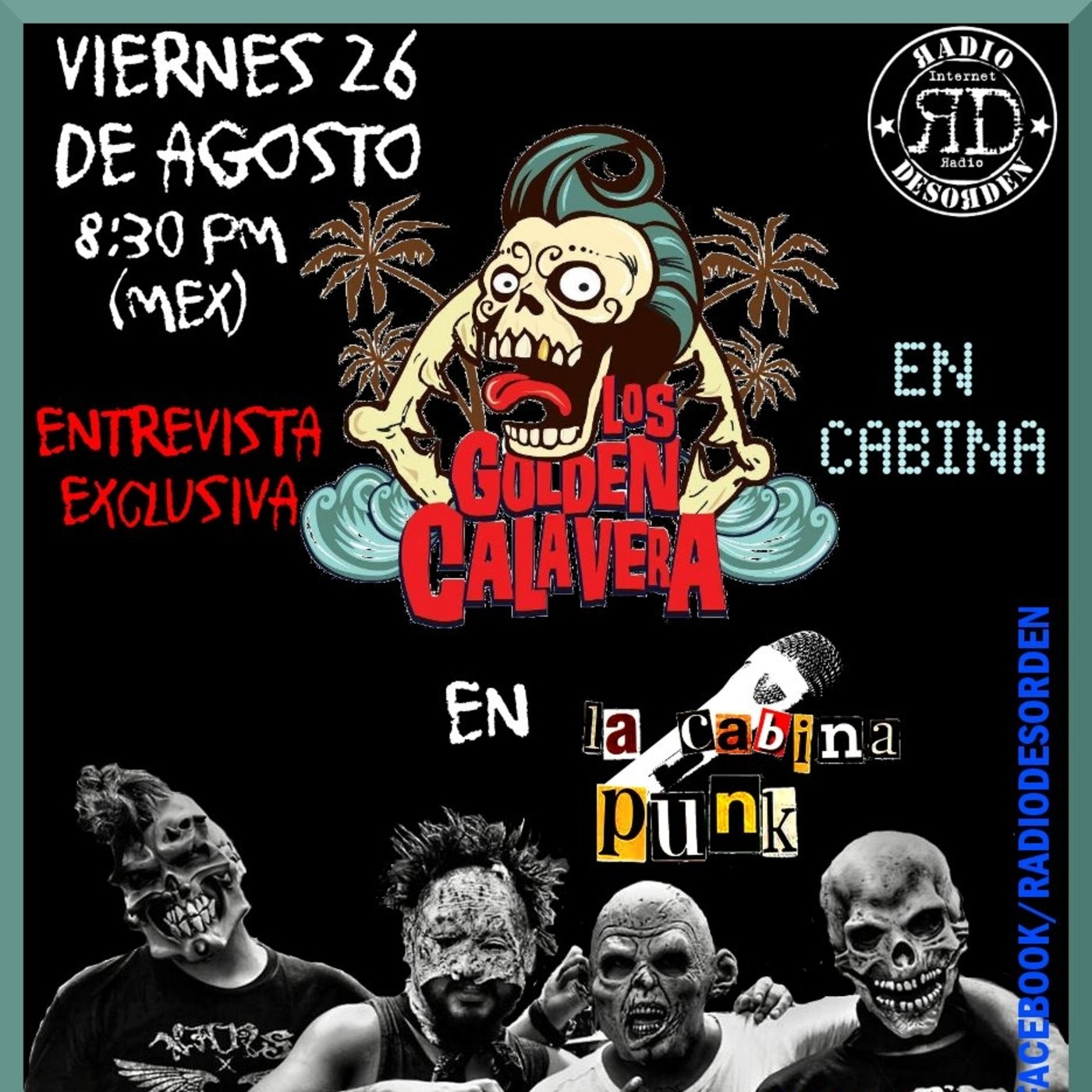 Los Golden Calavera en La Cabina Punk (2016-08-26)