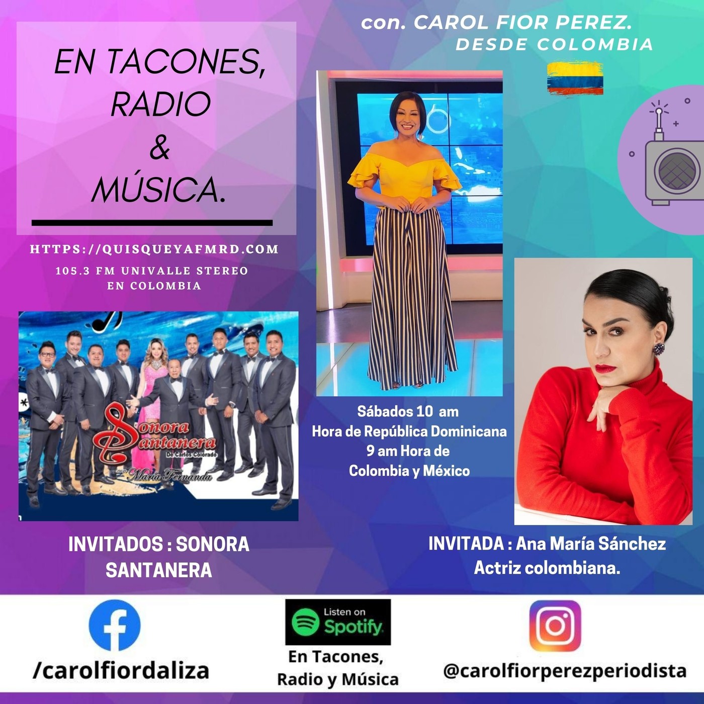 En Tacones, Radio y Música.