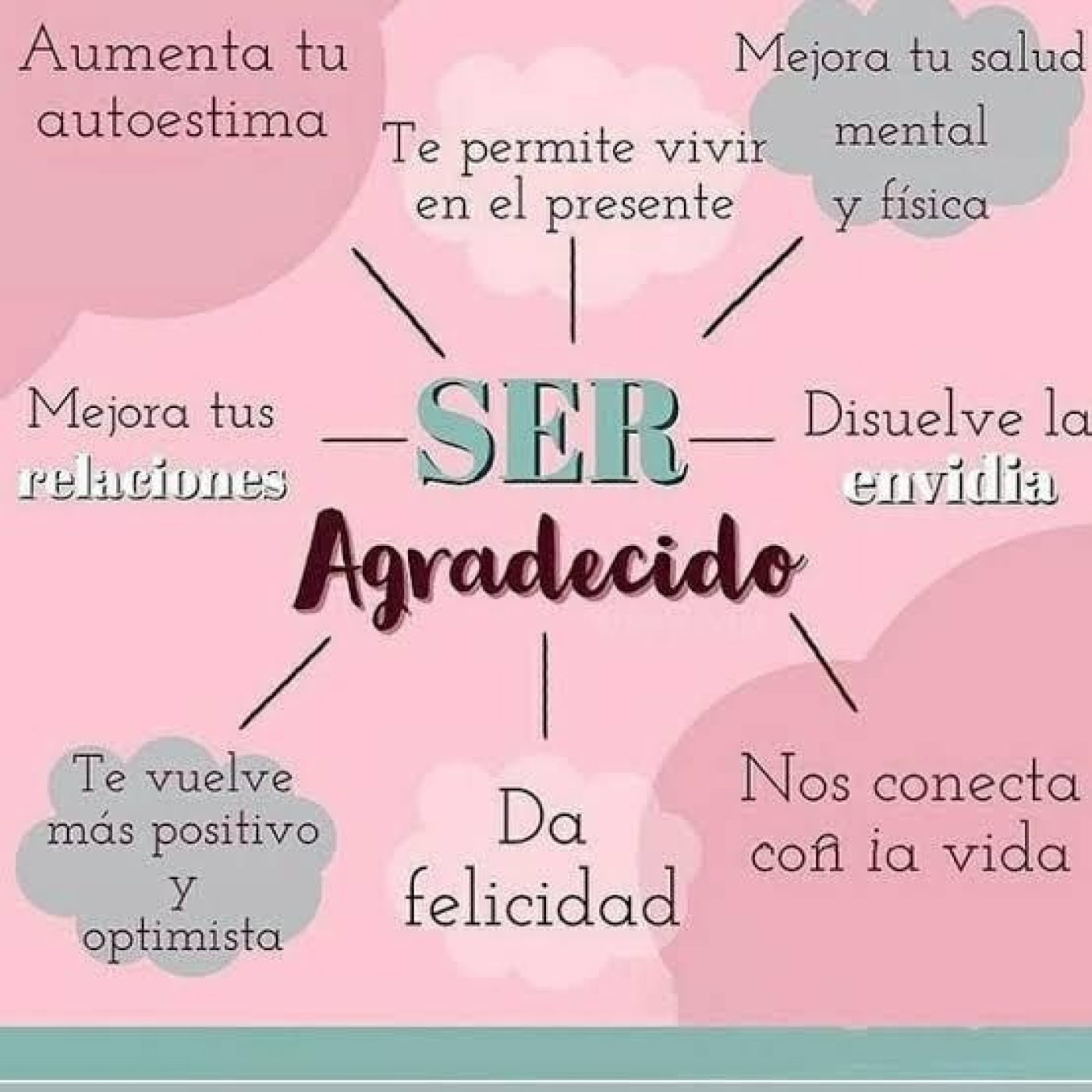 La gratitud atrae felicidad