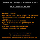 El Cronovisor. Programa 59. Alexei Leonov, Inteligencia artificial para ir a Marte...