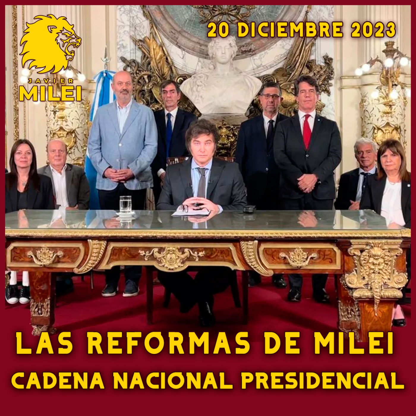 cover of episode Audios Javier Milei.   EL PRESIDENTE JAVIER MILEI ANUNCIA NUEVAS MEDIDAS | DISCURSO HISTÓRICO EN CADENA NACIONAL