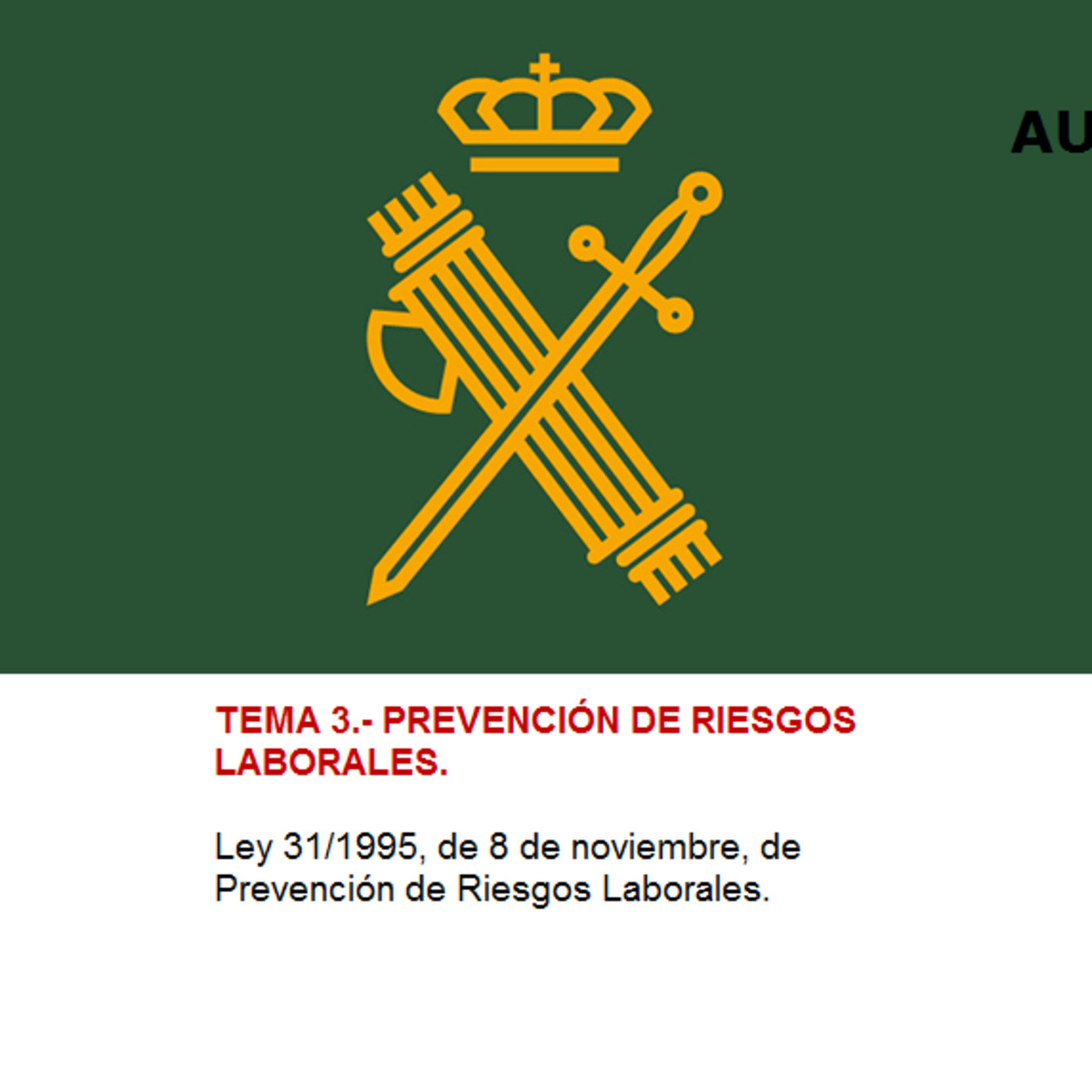 Audio Temario Oposición Guardia Civil.